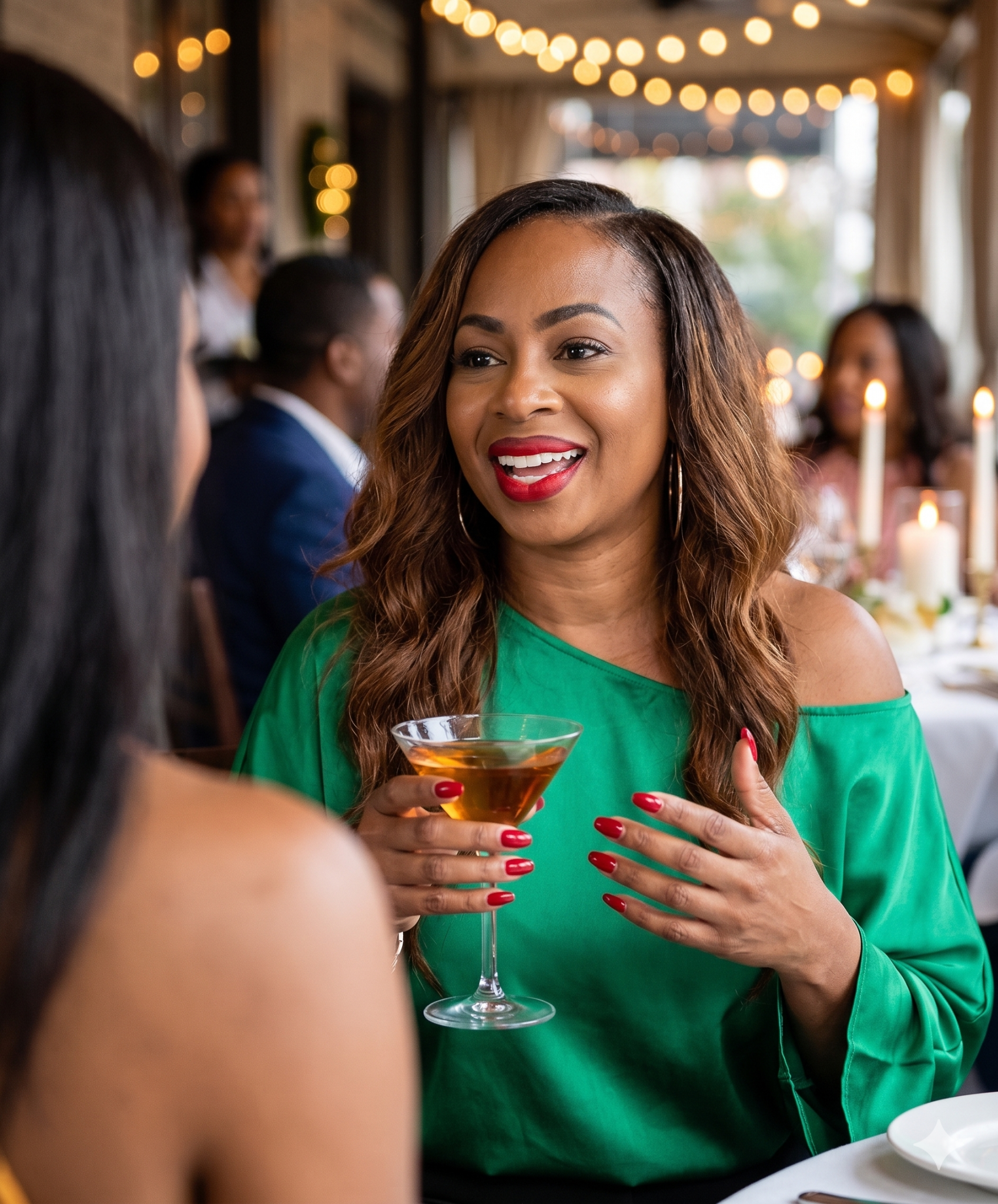 Monique Eddleton at an elegant beverage event